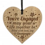 Youre Engaged Engraved Heart Engagement Gift For Couple
