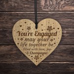 Youre Engaged Engraved Heart Engagement Gift For Couple