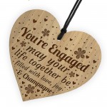 Youre Engaged Engraved Heart Engagement Gift For Couple