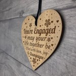 Youre Engaged Engraved Heart Engagement Gift For Couple