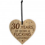 Funny Humorous 30th Birthday Gift For Men Women Engraved Heart