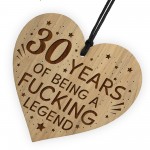 Funny Humorous 30th Birthday Gift For Men Women Engraved Heart