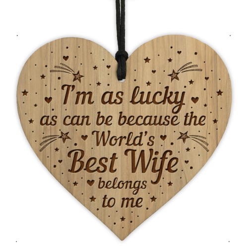 Worlds Best Wife Gift Engraved Heart Wife Birthday Christmas