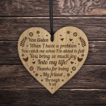 Gift For Friend Engraved Wood Heart Friendship Sign Best Friend