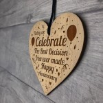 Happy Anniversary Gift Best Decision Engraved Heart Him Her