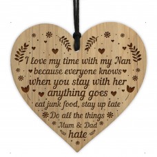 Funny Nan Gift For Birthday Christmas Engraved Heart Thank You