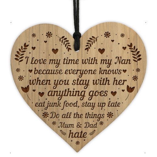 Funny Nan Gift For Birthday Christmas Engraved Heart Thank You