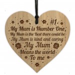 Engraved Mum Gifts For Daughter Hanging Wooden Heart Birthday