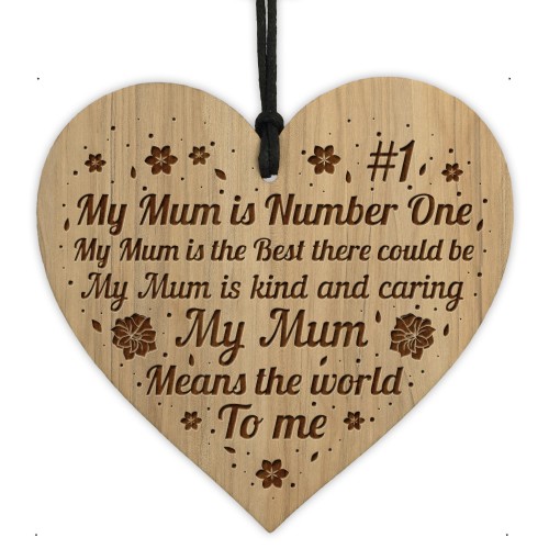 Engraved Mum Gifts For Daughter Hanging Wooden Heart Birthday