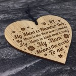 Engraved Mum Gifts For Daughter Hanging Wooden Heart Birthday