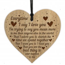Boyfriend Girlfriend Gift I LOVE YOU Engraved Heart Husband Wife
