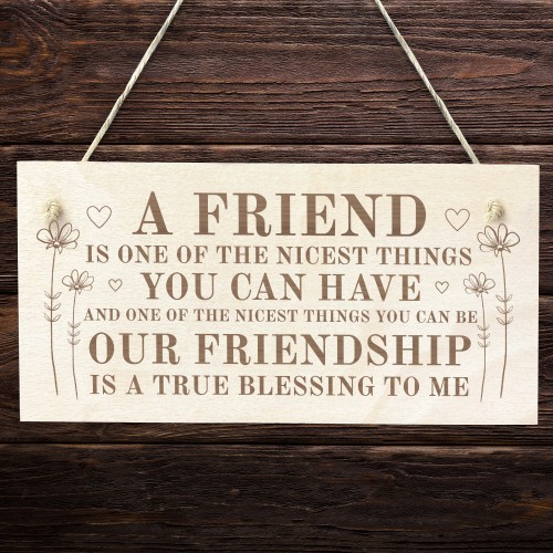 Best Friend Sign For Birthday Christmas Engraved Wood Sign