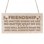 Best Friend Gift FRIENDSHIP Sign Engraved Wood Sign Gift For Her