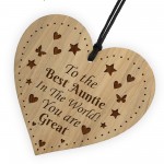Best Auntie The World Gift From Niece Nephew Wood Heart