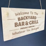 Funny Bar Sign Plaque Wood Engraved Sign Wall Door Garden Sign
