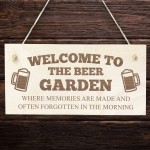 BEER GARDEN Sign Engraved Wall Sign Beer Gift Bar Signs