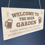BEER GARDEN Sign Engraved Wall Sign Beer Gift Bar Signs