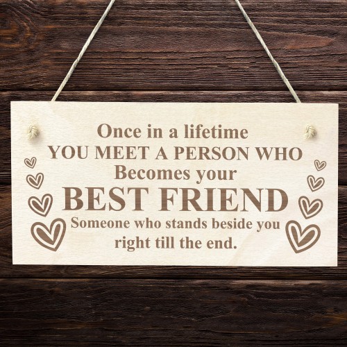 Best Friend Plaque Wood Sign Thank You Gift For Him Her