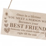 Best Friend Plaque Wood Sign Thank You Gift For Him Her