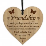 FRIENDSHIP GIFT Wood Engraved Heart Best Friend Birthday Xmas