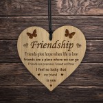 FRIENDSHIP GIFT Wood Engraved Heart Best Friend Birthday Xmas