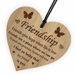 FRIENDSHIP GIFT Wood Engraved Heart Best Friend Birthday Xmas