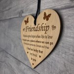 FRIENDSHIP GIFT Wood Engraved Heart Best Friend Birthday Xmas