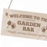 Welcome To The Garden Bar Sign Wood Sign Garden Plaque Bar Signs