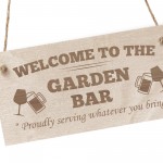 Welcome To The Garden Bar Sign Wood Sign Garden Plaque Bar Signs