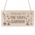 Welcome To The Fairy Garden Sign Hanging Wall Sign Garden Signs