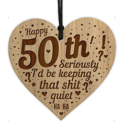 Funny 50th Birthday Card Engraved Heart 50th Birthday Gifts