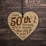 Funny 50th Birthday Card Engraved Heart 50th Birthday Gifts