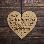 1st Valentines As Boyfriend Girlfriend Engraved Heart Him Her