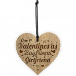 1st Valentines As Boyfriend Girlfriend Engraved Heart Him Her