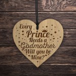Will You Be My Godmother Gift Engraved Heart Baby Boy Gift