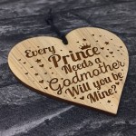 Will You Be My Godmother Gift Engraved Heart Baby Boy Gift