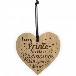 Will You Be My Godmother Gift Engraved Heart Baby Boy Gift