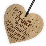 Will You Be My Godmother Gift Engraved Heart Baby Boy Gift