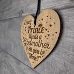 Will You Be My Godmother Gift Engraved Heart Baby Boy Gift