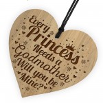 Will You Be My Godmother Gift Engraved Heart Baby Girl Gifts