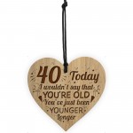 Funny 40th Birthday Gift For Him Her Shabby Chic Engraved Heart