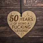 Funny 50th Birthday Gift For Him LEGEND Engraved Heart Dad Uncle