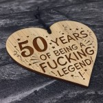 Funny 50th Birthday Gift For Him LEGEND Engraved Heart Dad Uncle