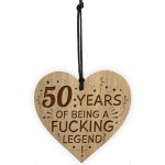Funny 50th Birthday Gift For Him LEGEND Engraved Heart Dad Uncle