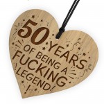 Funny 50th Birthday Gift For Him LEGEND Engraved Heart Dad Uncle