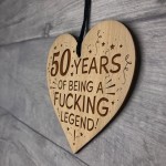 Funny 50th Birthday Gift For Him LEGEND Engraved Heart Dad Uncle