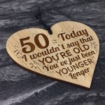 Funny 50th Birthday Gift For Men Women Engraved Heart