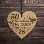 Funny 50th Birthday Gift For Dad Uncle Brother Engraved Heart