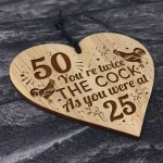 Funny 50th Birthday Gift For Dad Uncle Brother Engraved Heart