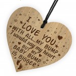 I Love You With All My Bump Daddy To Be Gift Engraved Heart